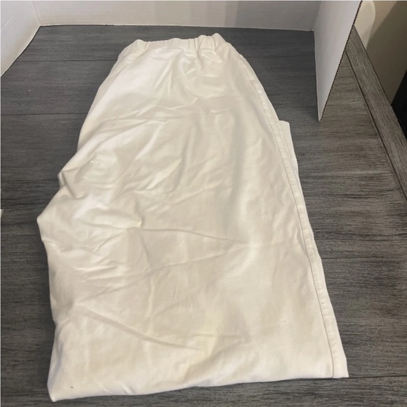 Woman’s Neon Buddha White Stretch Cotton Yoga Waist Tie Up Pants - Preowned - Picture 2 of 8